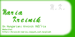 maria kreinik business card